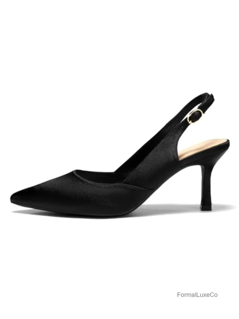 Slingback Kitten Heels Closed Pointed Toe Pumps Wedding Party Dress Shoes